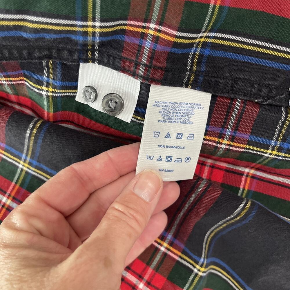 Lands End Sail Rigger Oxford Plaid Button Down Shirt Traditional Fit Mens L - Picture 7 of 9